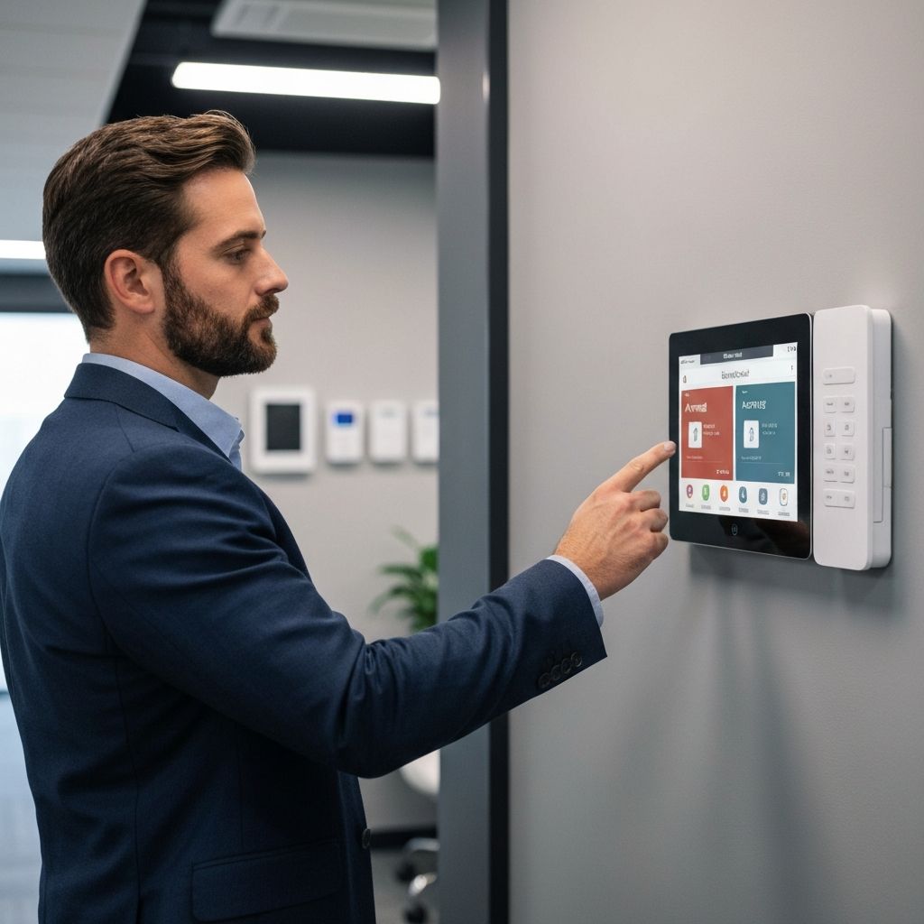 Interactive business security control panel installed by Advance Security St. Louis